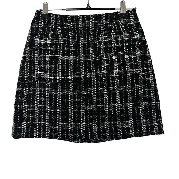 Reformation Janice Tweed Plaid Mini Skirt Size 0 Classic Preppy Dark Academia - Picture 1 of 7
